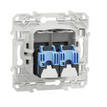 Schneider Odace double Prise RJ45 alu, grade 1 (téléphone + informatique) cat. 6 utp