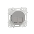 Schneider Odace double Prise RJ45 alu, grade 1 (téléphone + informatique) cat. 6 utp