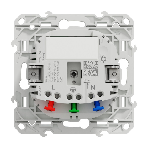 Wiser odace - prise 2p+t connectée - 16a  - zigbee - aluminium