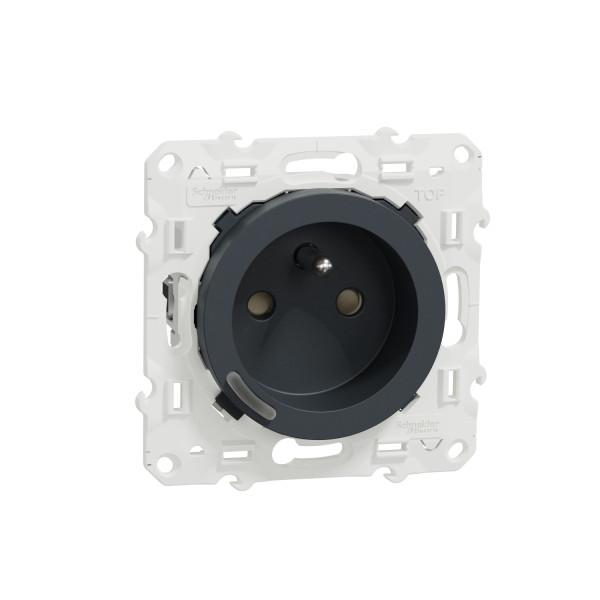 Wiser odace - prise 2p+t connectée - 16a  - zigbee - anthracite