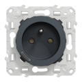 Wiser odace - prise 2p+t connectée - 16a  - zigbee - anthracite