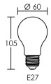 Lampe standard a60 filament led e27 4w 2700k 470lm, cl.énerg.e, 15000h