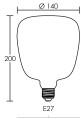Lampe déco bona e27 led 4,1w 2700k 380lm, cl.énerg.f, 25000h, dimmable, opaline
