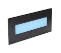 Baliz 3 - encastré mur rectang., fixe, noir, led intég. 2,76w bleu