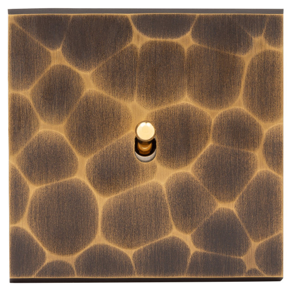 Façade fascination laiton onde double verticale spot + 1 basculeur - Modelec - 222432