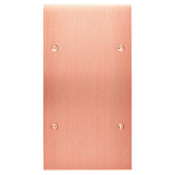 Façade confidence laiton cuivre satiné double verticale 1 bouton push+led 2 boutons push+led à vis