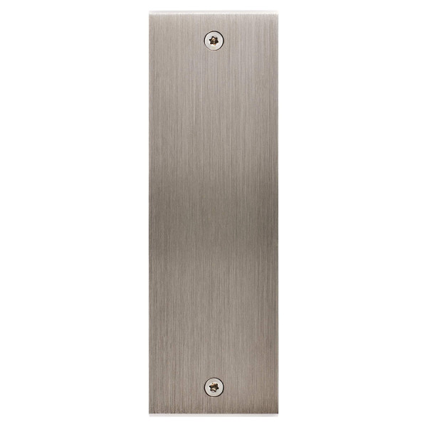 Façade confidence laiton acier brossé étroite longue 1 bouton push+led à vis