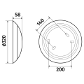 Hublot led vernosc t2 1650lm 4000k ip55 blanc