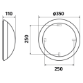 Hublot led squad 1900lm 3000k hyperfréquence flux orienté antivandale noir