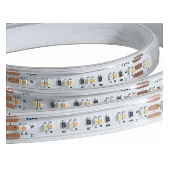 Ruban led 240led/m 2110 24v ip67 bicolor cri90 5m