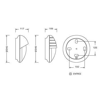 DUNE CASQUETTE AV E27 15W SSL NOIR - Ebenoid - 079260