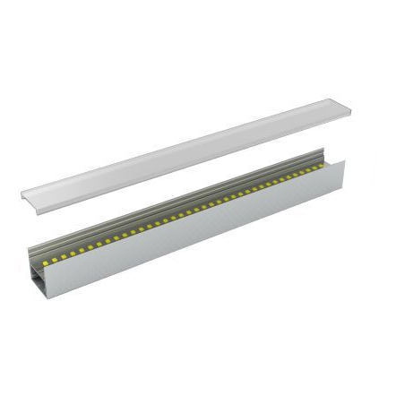Profil pl3030 alu 2m plexi mat embouts inclus