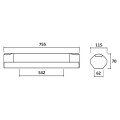 Réglette led xéo2 2g11 1500lm 4000k interrupteur intégré blanc