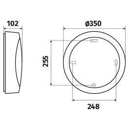 Hublot led sextan 2000lm 3000k antivandale gris 7024