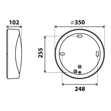 Hublot led sextan 2000lm 3000k antivandale gris 7024