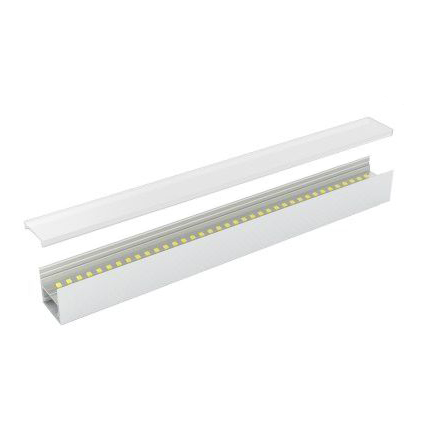 Profil pl3030 blanc 2m plexi mat embouts inclus