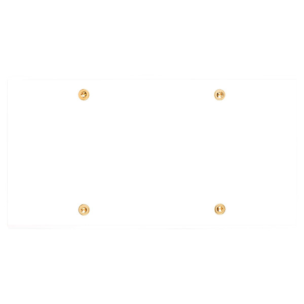 Façade Confidence Laiton  Blanc Email double horizontale nue pour gravure sans vis (2051-424) - Modelec - 2051424