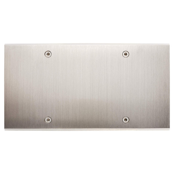Façade Confidence Laiton  Nickel Satiné double horizontale nue pour gravure sansvis (2051-418)