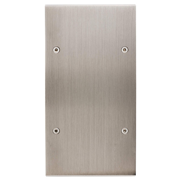 Façade Confidence Laiton  Nickel Satiné double verticale nue pour gravure sansvis (2053-418) - Modelec - 2053418