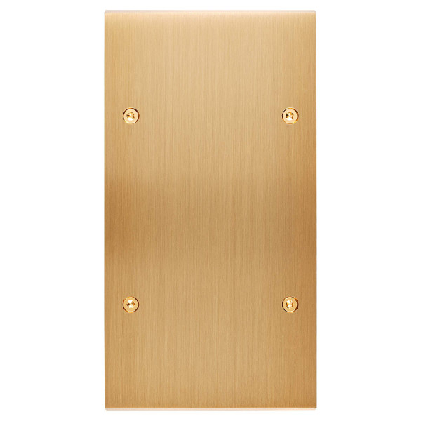 Façade Confidence Laiton Satiné double verticale nue pour gravure sans vis (2053-419)