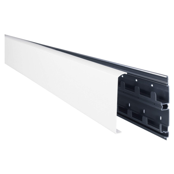 Plinthe 80x20mm Planet Wattohm Keva 3 compartiments avec couvercle blanc artic