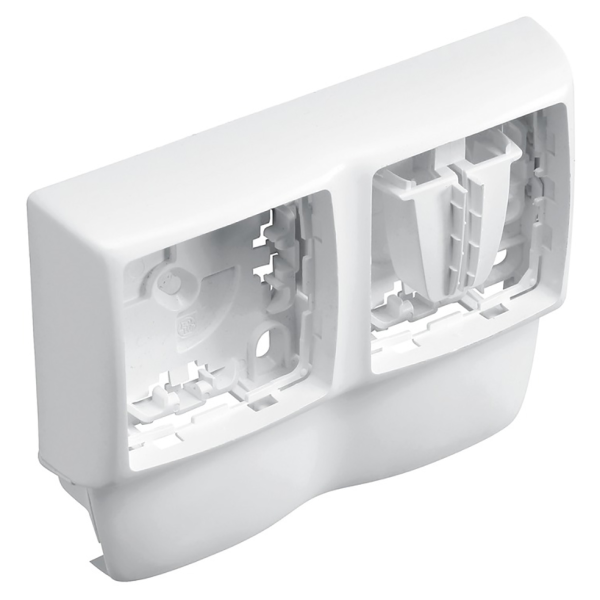 Cadre double en saillie Planet Wattohm Keva pour moulure 20x10mm blanc artic