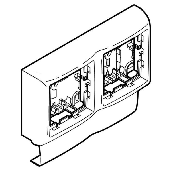 Cadre Double Blanc pour Appareillage en Saillie Keva Planet Wattohm - pour Moulure 32 x 15 mm et 50 x 15 mm