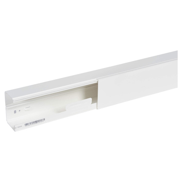 Goulotte 90x60mm Planet Wattohm Viadis 1 compartiment avec couvercle longueur de 2m blanc