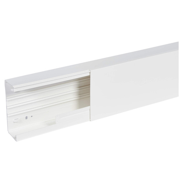 Goulotte 150x60mm Planet Wattohm Viadis 1 compartiment avec couvercle longueur de 2m blanc