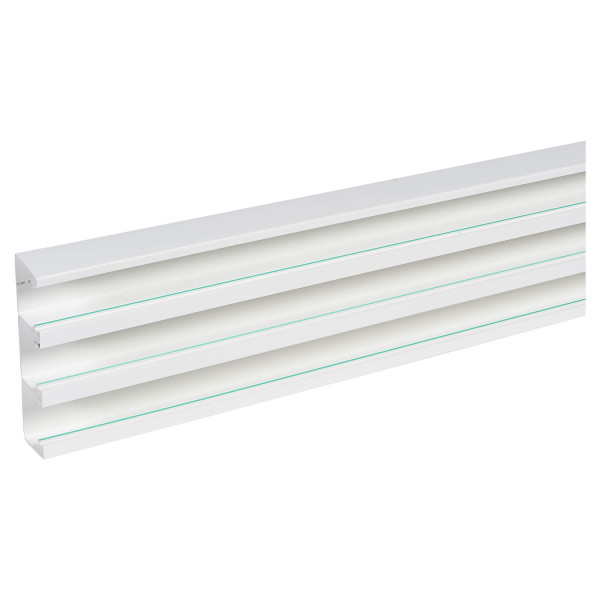 Planet Wattohm - Logix 45 - 190 x 50 Blanc Artic Longueur 3m Fond PVC 3 compartiments (fond livré seul, rajouter 3 couv.)