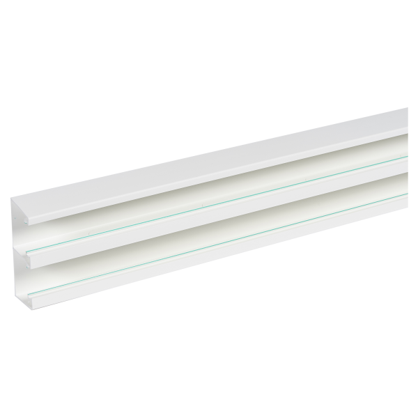 Goulotte 130x50mm Planet Wattohm Logix 45 2 compartiments avec fond seul blanc artic
