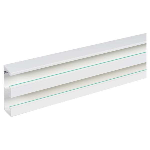 Goulotte 160x50mm Planet Wattohm Logix 45 2 compartiments avec fond seul blanc artic