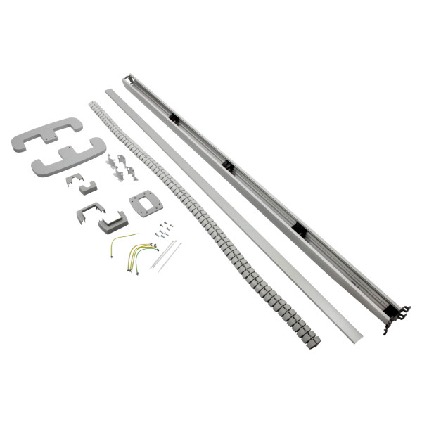 Colonne mobile 1 compartiment Planet Wattohm Logix 45 hauteur 2m avec corps et couvercles alu 