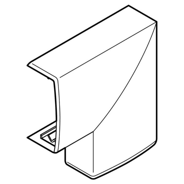 Ange plat Planet Wattohm pour moulure Keva 50x20mm blanc artic