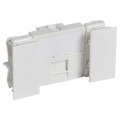 Planet Wattohm - Prise RJ45 catégorie 6a blindée (STP) 2 modules 10 Giga - Blanc Artic