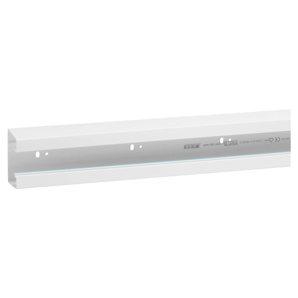 Goulotte 85x50mm Planet Wattohm Logix 45 1 compartiment avec fond seul blanc artic