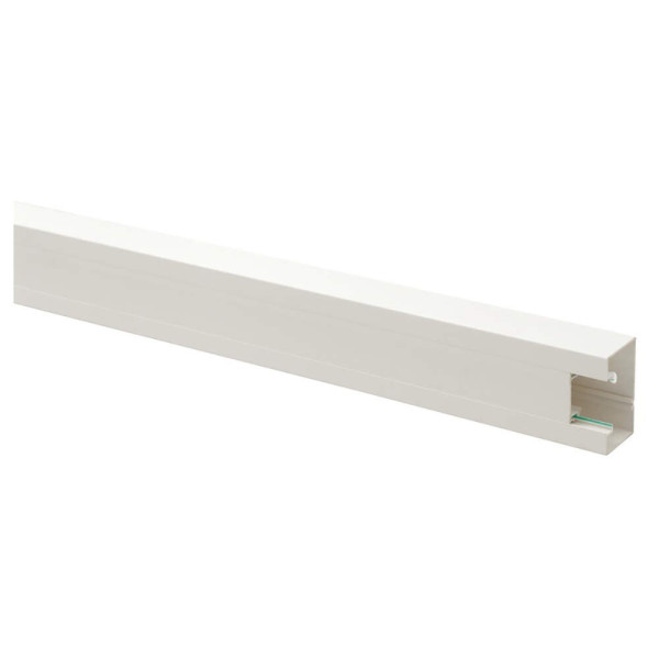 Goulotte 85x50mm Planet Wattohm Logix 45 1 compartiment avec fond seul blanc artic