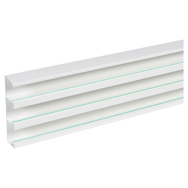 Goulotte 190x50mm Planet Wattohm Logix 45 3 compartiments avec fond seul blanc artic