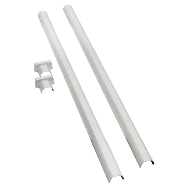 Deux-demi couvercles et deux demi-capot en pvc pour perche - gris