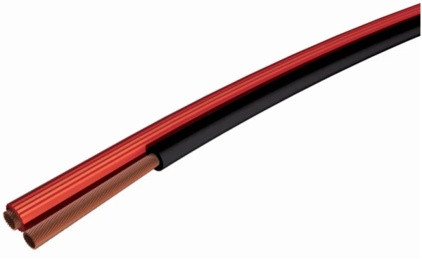 Câble HiFi CAE S2CEB 2X0,75mm² pour haut parleur rouge/noir 