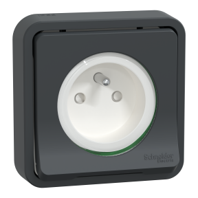 Prise de courant 2P+T grise Schneider Mureva Styl à encastrer connexion automatique Lot de 60