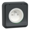 Prise de courant 2P+T grise Schneider Mureva Styl à encastrer connexion automatique Lot de 60