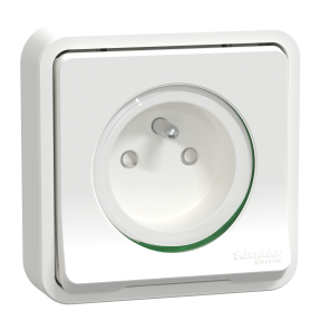 Prise de courant 2P+T blanche Schneider Mureva Styl à encastrer connexion automatique Lot de 60