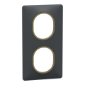 Ovalis - plaque de finition - 2 postes vertical - 71mm - anthracite bague laiton