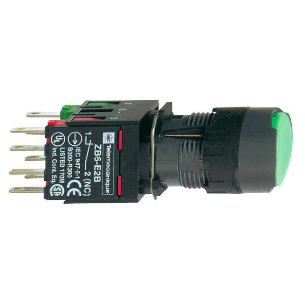 boutonpoussoir vert diam 16 à impulsion affleurant 1F