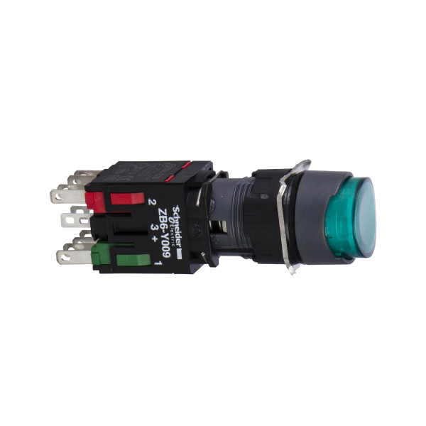 boutonpoussoir lumineux vert diam 16 à impulsion dépassant 24 V 1F