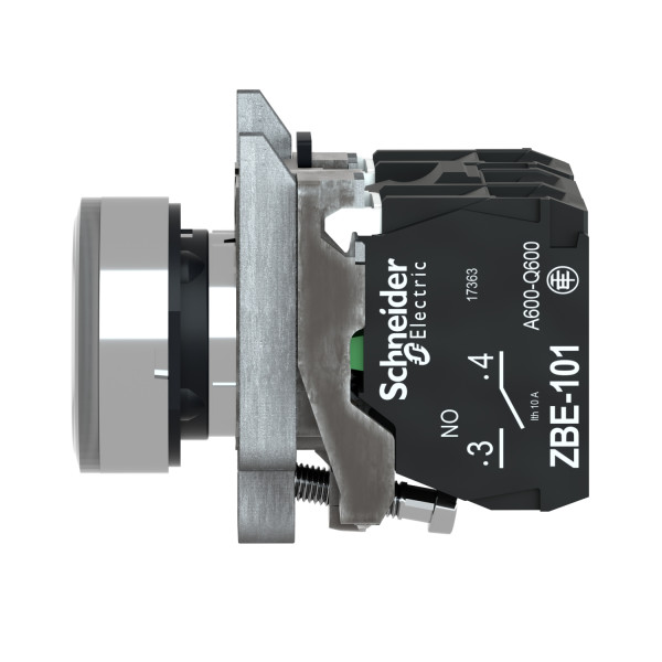 Harmony bt-pous lumineux blanc Ø22 - impulsion - <=250 V - 1O+1F