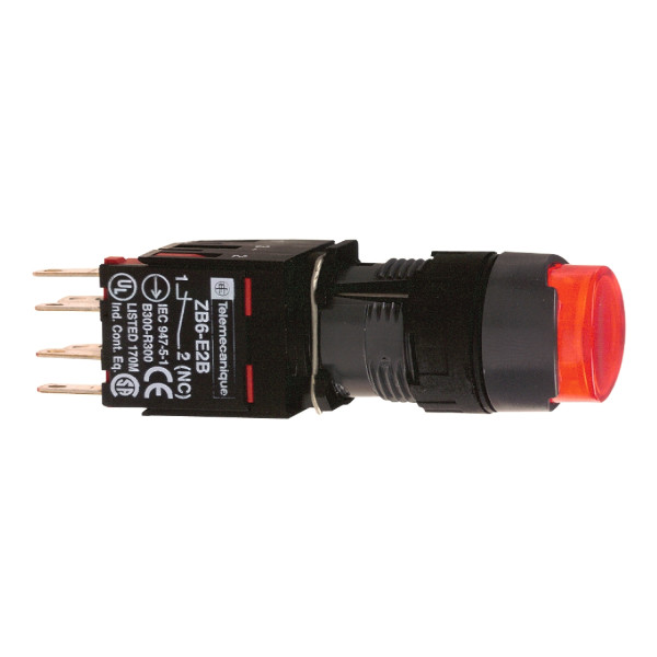 boutonpoussoir lumineux rouge diam 16 à impulsion dépassant 24 V 1O