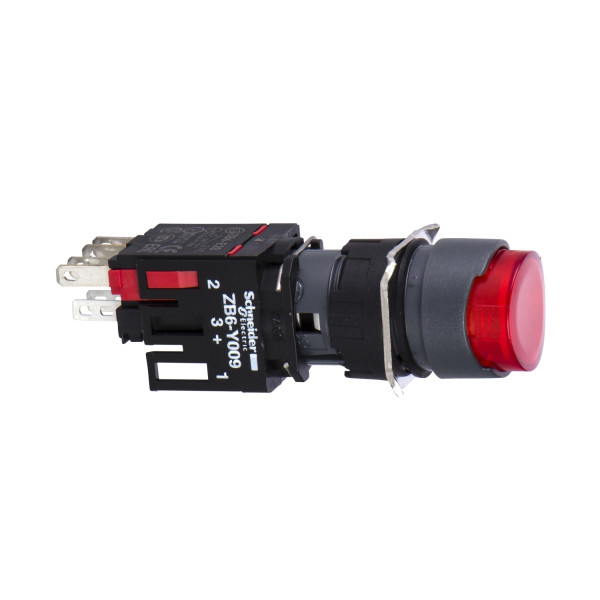 boutonpoussoir lumineux rouge diam 16 à impulsion dépassant 24 V 1O