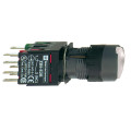 boutonpoussoir lumineux blanc diam 16 à accrochage affleurant 24 V 1O plus 1F